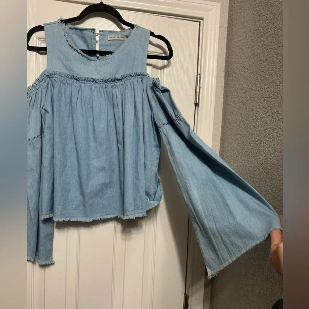 NWT Boutique Cold Shoulder Denim - Picture 2 of 12
